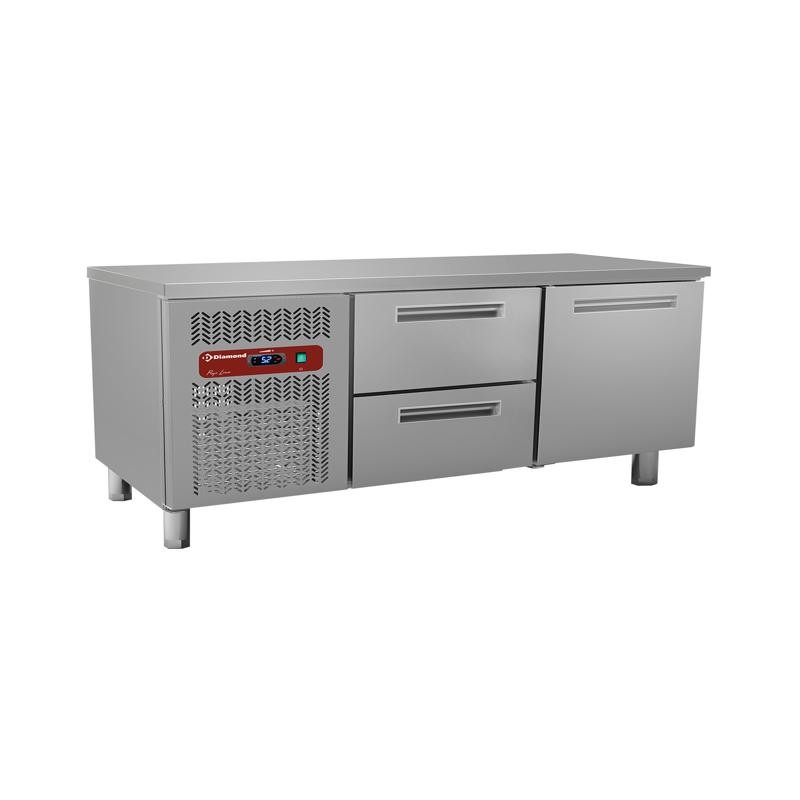 Table frigorifique 1 porte+2 Tiroirs prof 600mm DIAMOND