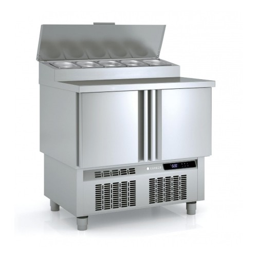 Meuble saladette 700 positif 2 portes 5x GN1/4 CORECO