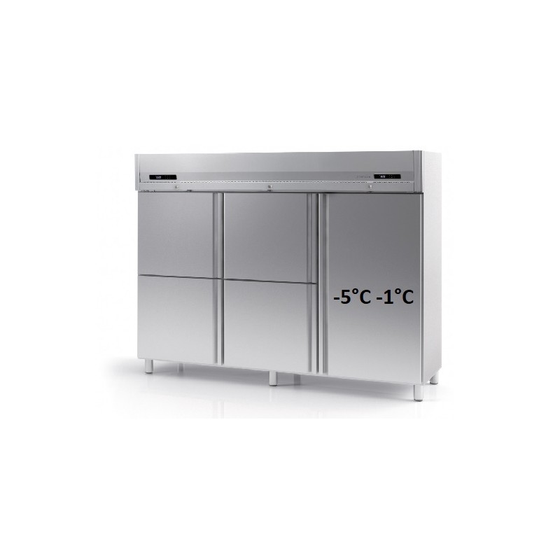 Armoire bi-température GN 2/1, 1 porte + 4 portillons dont 1 poisson CORECO