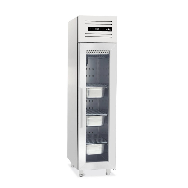 Armoire Slim Positive GN2/1 avec porte vitrée LED MERCATUS