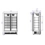 Congélateur 2 portes en verre 1000L avec roues COMBISTEEL