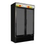 Réfrigérateur 2 portes en verre 780L int+ext noir COMBISTEEL