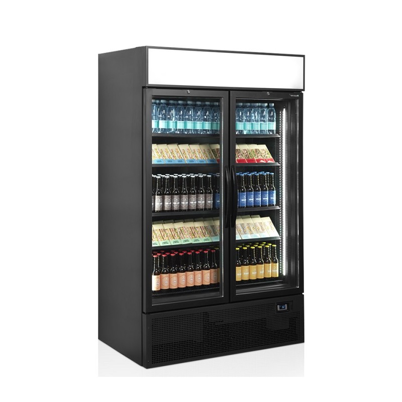Vitrine réfrigérée noire 2 portes - 645L TEFCOLD