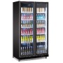 Réfrigérateur 2 portes en verre noir COMBISTEEL