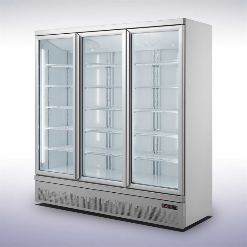 Réfrigérateur 3 portes en verre 1530L avec roues COMBISTEEL