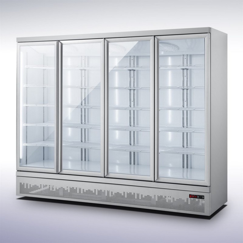 Réfrigérateur 4 portes en verre 2025L avec roues COMBISTEEL