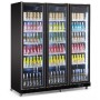 Réfrigérateur 3 portes en verre noir COMBISTEEL