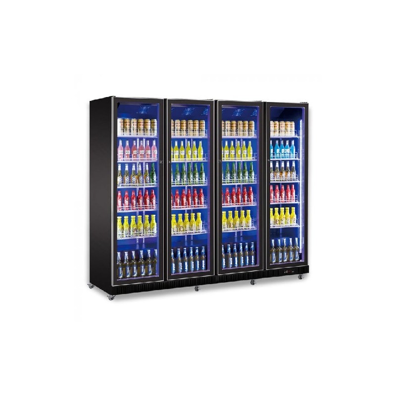 Réfrigérateur 4 portes en verre noir COMBISTEEL