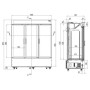 Congélateur vitré à 3 portes - 891L TEFCOLD