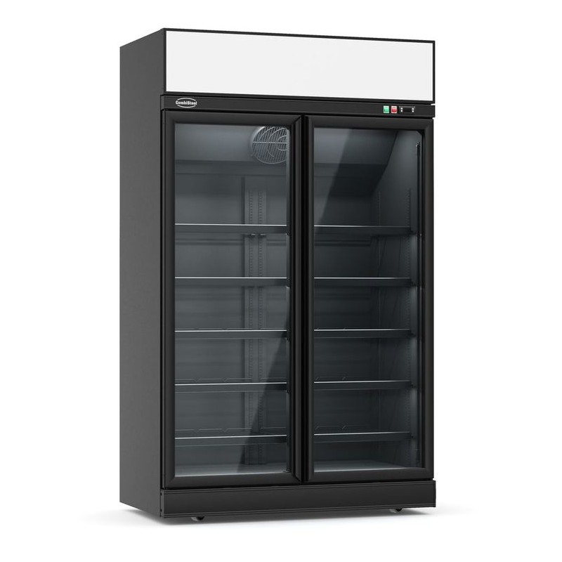 CONGÉLATEUR 2 PORTES EN VERRE NOIR INS-1000F BL COMBISTEEL