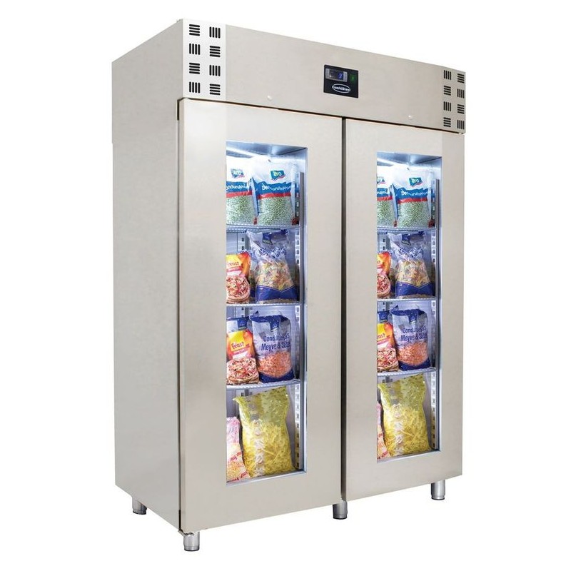 CONGÉLATEUR EN ACIER INOX PORTE EN VERRE MONO BLOCK 1400 LTR COMBISTEEL