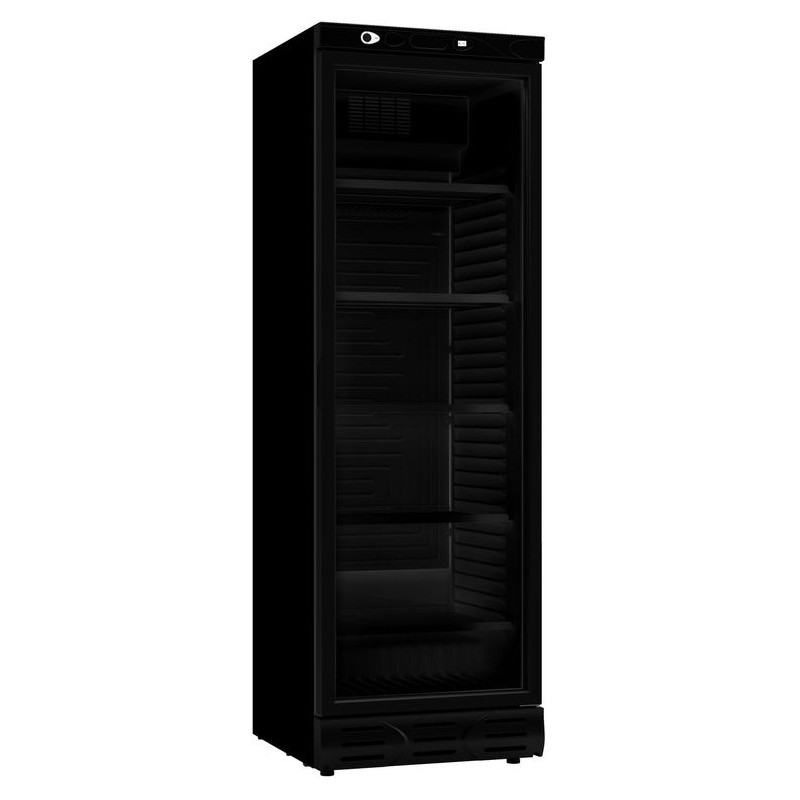 RÉFRIGÉRATEUR 1 PORTE EN VERRE 382L NOIR SANS CANOPY COMBISTEEL