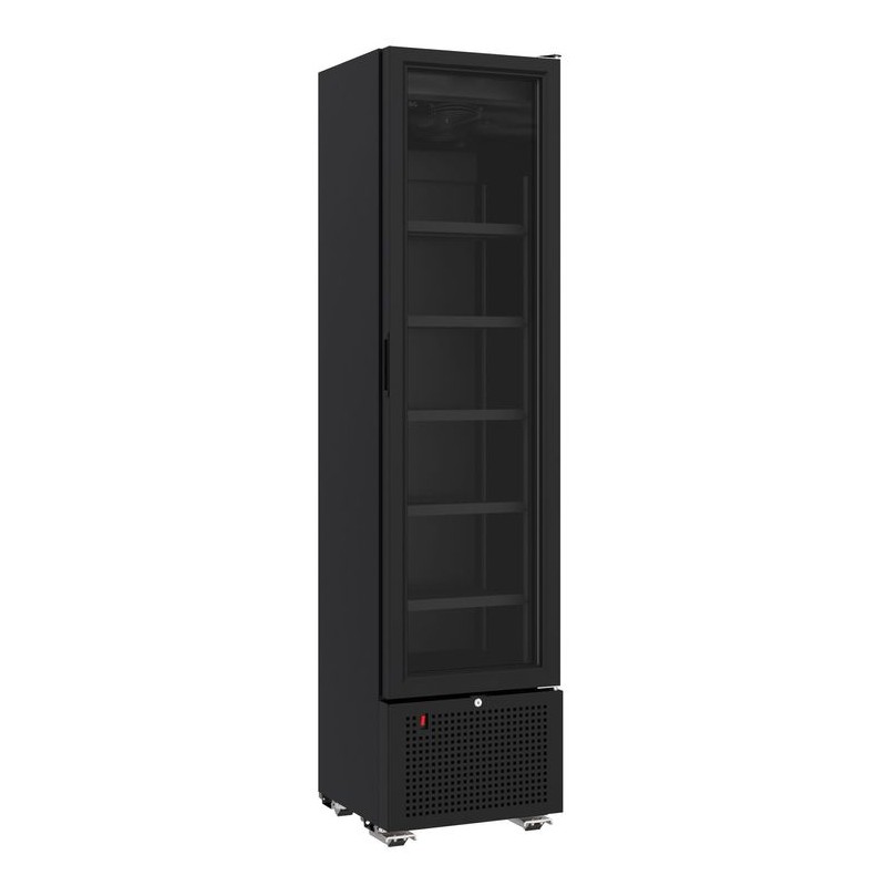 RÉFRIGÉRATEUR 1 PORTE EN VERRE NOIR 221L COMBISTEEL