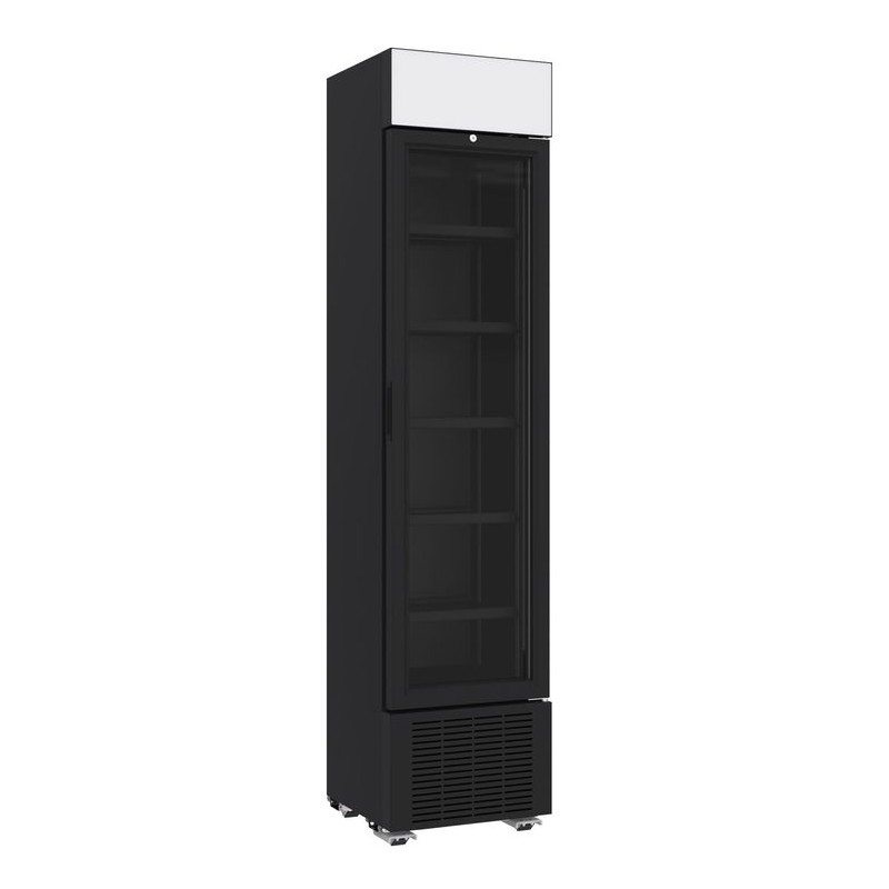 RÉFRIGÉRATEUR 1 PORTE EN VERRE NOIR 232L COMBISTEEL