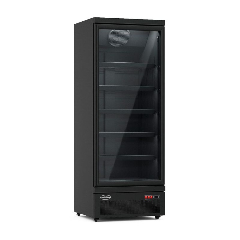 RÉFRIGÉRATEUR 1 PORTE EN VERRE NOIR JDE-600R BL COMBISTEEL