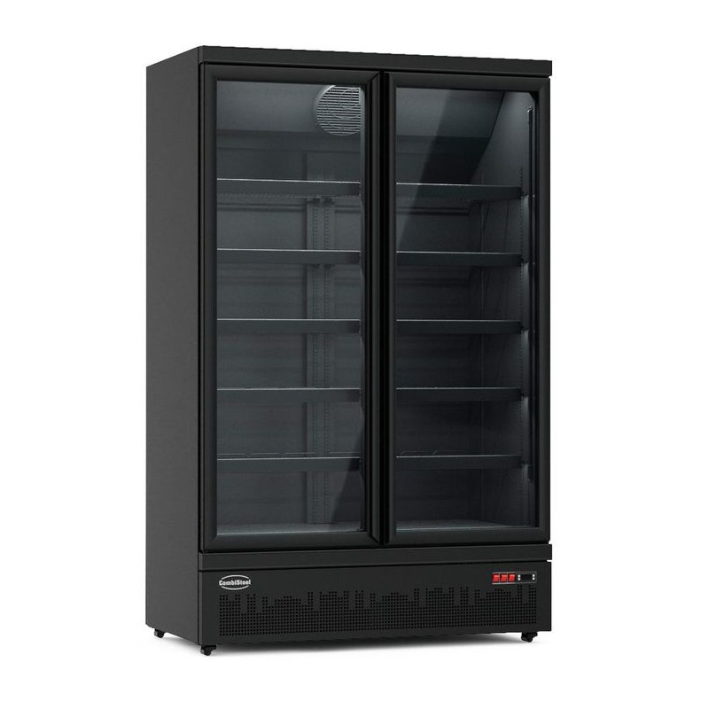 RÉFRIGÉRATEUR 2 PORTES EN VERRE NOIR JDE-1000R BL COMBISTEEL