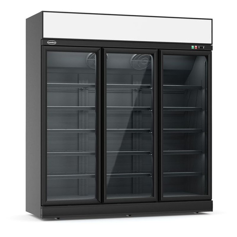 RÉFRIGÉRATEUR 3 PORTES EN VERRE NOIR INS-1530R BL COMBISTEEL