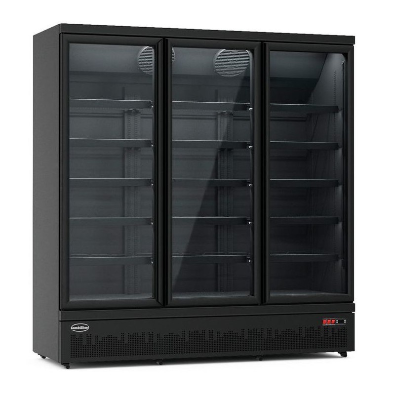 RÉFRIGÉRATEUR 3 PORTES EN VERRE NOIR JDE-1530R BL COMBISTEEL