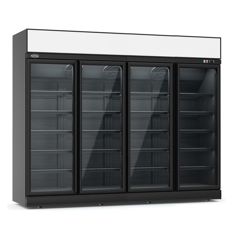 RÉFRIGÉRATEUR 4 PORTES EN VERRE NOIR INS-2060R BL *TRANSPORT SUR DEMANDE* COMBISTEEL