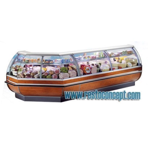 Vitrine d'angle ouvert 45°