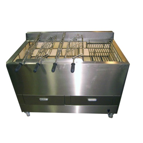 Barbecue portugais 4 grilles rotatives / 1 fixe
