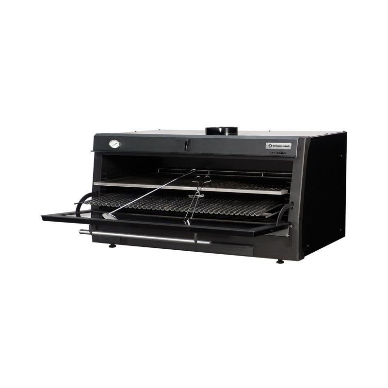 Four-BBQ à charbon, GN 2/1 + GN1/1 (150 Kg/h) DIAMOND