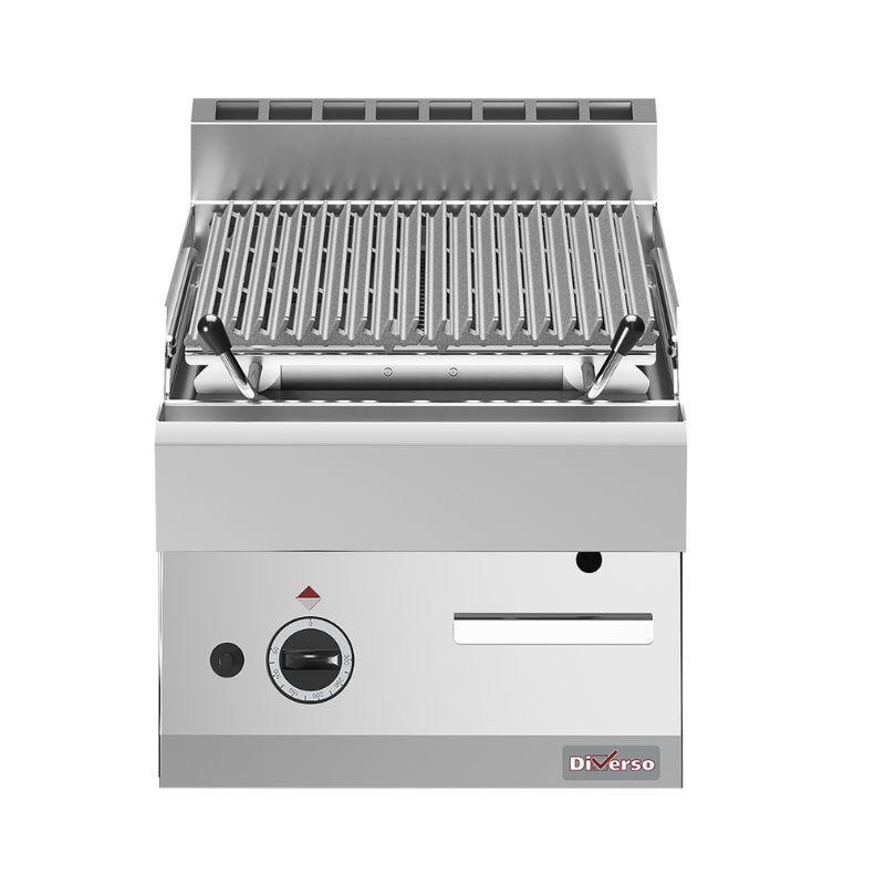 Grill pierre de lave 1/2 module grille en fonte DIVERSO