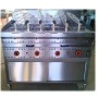 Barbecue gaz rotatif pierre volcanique sur meuble