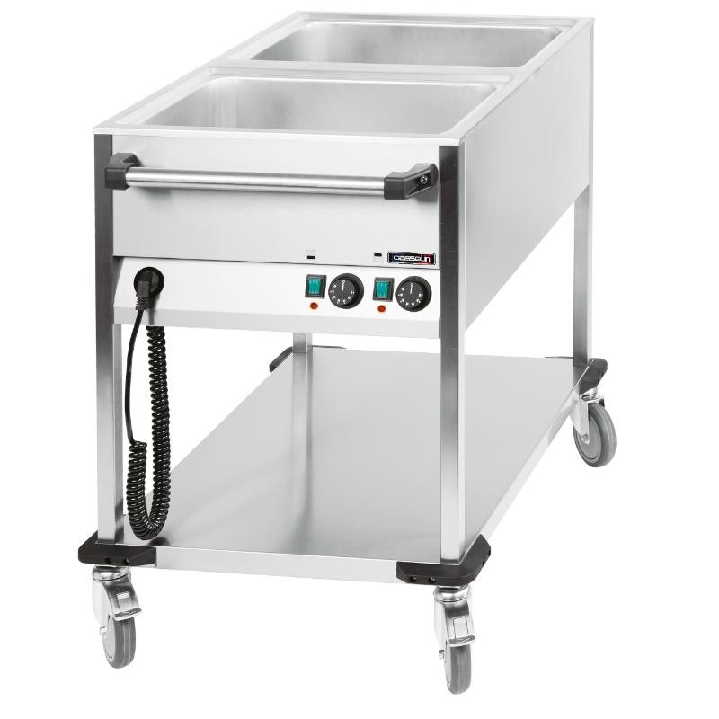Chariot bain-marie à eau 2 x GN 1/1 CASSELIN