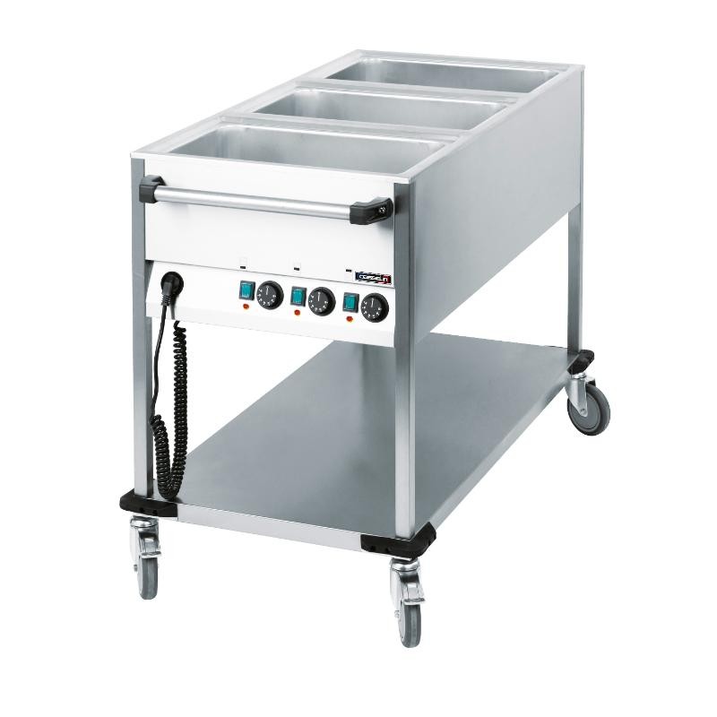 Chariot bain-marie à eau 3 x GN 1/1 CASSELIN