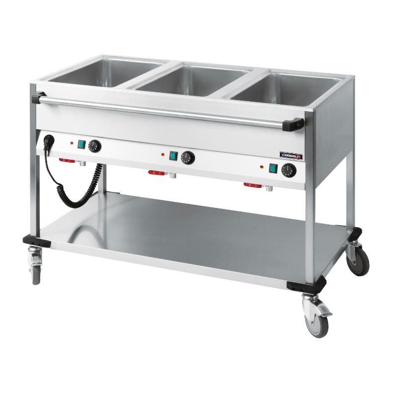 Chariot bain-marie à eau 3 x GN 1/1 CASSELIN