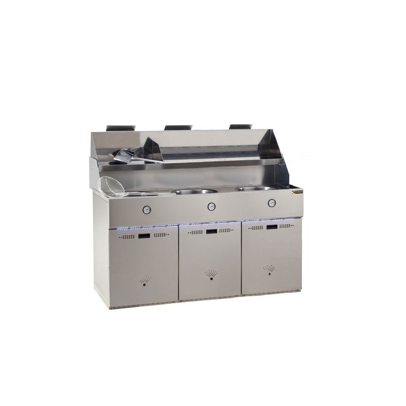 Friteuse gaz 3 cuves rondes 3x15L défi SOFINOR