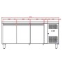 Refroidisseur de comptoir Positif GN1/1 - 3 Portes TEFCOLD