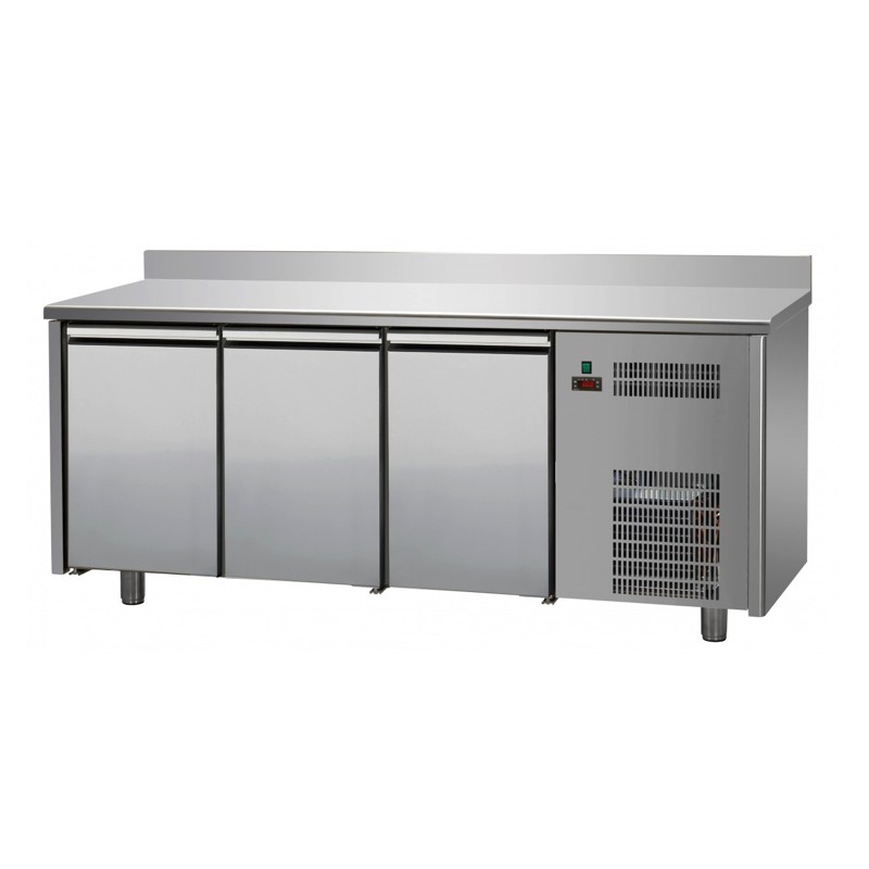 Table réfrigérée positive 3 portes avec dosseret Tecnodom
