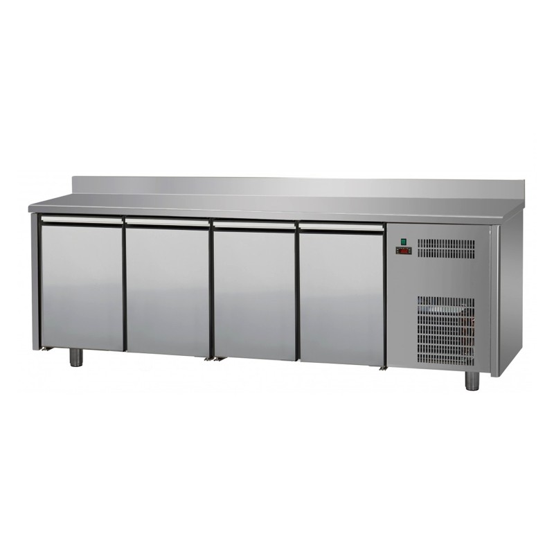 Table réfrigérée positive 4 portes avec dosseret Tecnodom