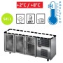 Table réfrigérée INOX 3 portes vitrées sans Plan de travail Tecnodom