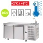 Table réfrigérée INOX 2 portes GN 1/1 avec évier Tecnodom