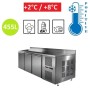 Table réfrigérée positive INOX 3 portes GN 1/1 avec dosseret Tecnodom