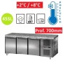 Table réfrigérée positive INOX 3 portes GN 1/1 plan en Granit Tecnodom