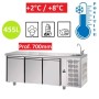 Table réfrigérée positive INOX 3 portes GN 1/1 avec évier Tecnodom