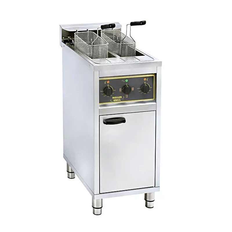 Friteuse électrique sur coffre - 2 cuves 2 x 10 L ROLLER GRILL