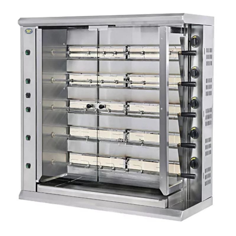 Rôtissoire gaz de marché - 5 broches ROLLER GRILL