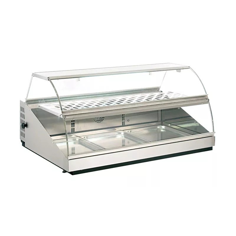 Vitrine de marché chauffante et ventilée - 3 GN 1/1 ROLLER GRILL