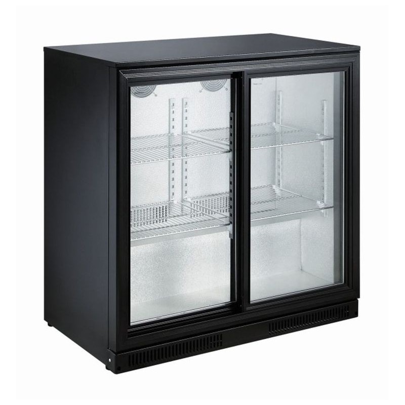 ARRIÈRE BAR RÉFRIGÉRÉE NOIR 2 PORTES COULISST COMBISTEEL