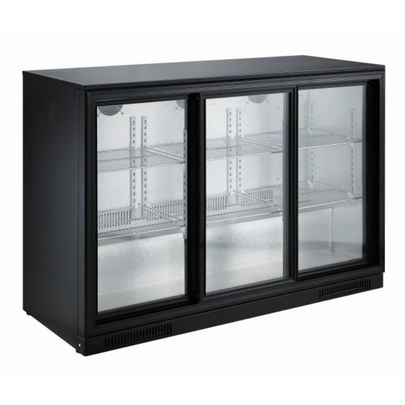 ARRIÈRE BAR RÉFRIGÉRÉE NOIR 3 PORTES COULISST COMBISTEEL