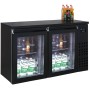 ARRIÈRE BAR RÉFRIGÉRÉE NOIR 2 PORTES EN VERRE COMBISTEEL
