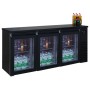 ARRIÈRE BAR RÉFRIGÉRÉE NOIR 3 PORTES EN VERRE COMBISTEEL