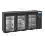 ARRIÈRE BAR RÉFRIGÉRÉE NOIR 3 PORTES EN VERRE COMBISTEEL