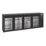 ARRIÈRE BAR RÉFRIGÉRÉE NOIR 4 PORTES EN VERRE COMBISTEEL