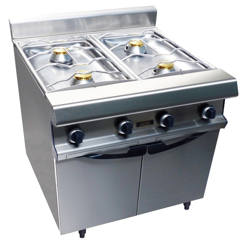 Fourneau à Gaz 4 Feux Nus 6 kW sur placard fermé CAPIC